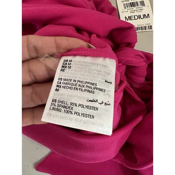 INC International Concepts Top Size Medium Pink Surplice Tie Waist Cap Sleeves - Picture 12 of 12